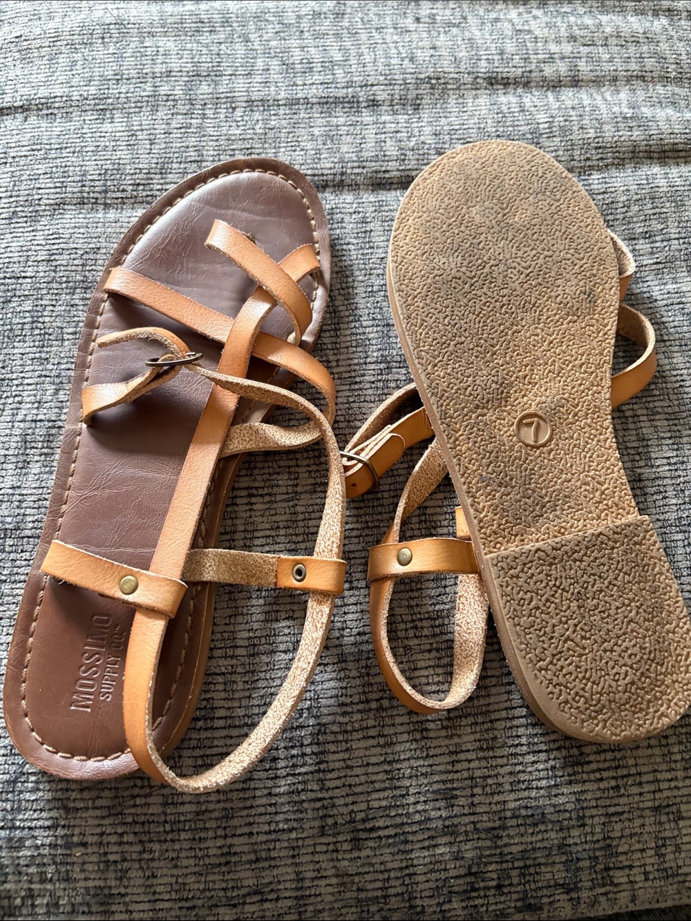 Mossimo Supply Co. Tan Strappy Flat Sandals